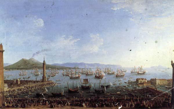 Antonio Joli The Embarkation of Charles III in the Port of Naples Germany oil painting art